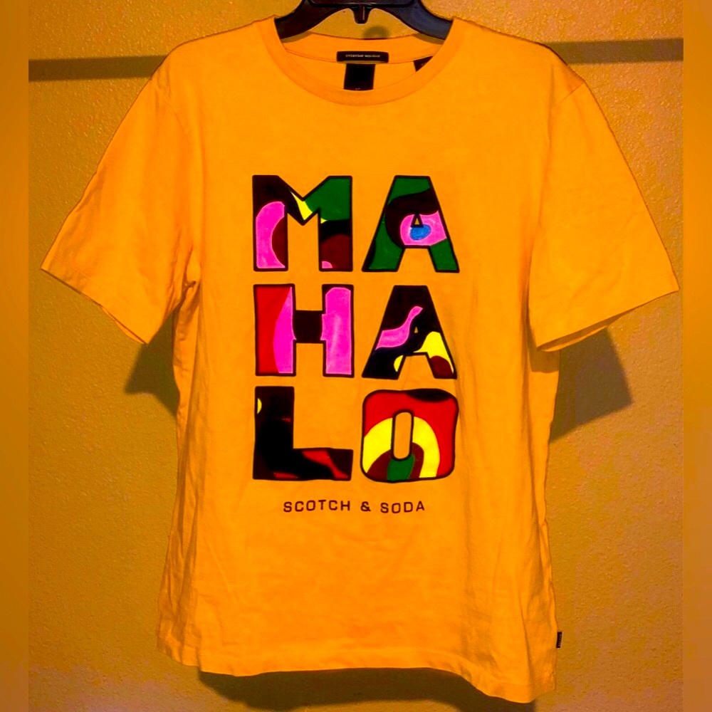 Scotch & soda Mahalo A hui hou Hawaii Tee T-shirt Guy Men European Fashion M